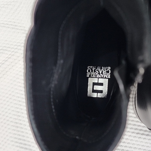 Emanuele Cradto black leather moto boots 9 - Picture 3 of 7